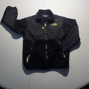 The North Face Denali Fleece Jacket in Black with Neon Green Details Sz 4T
